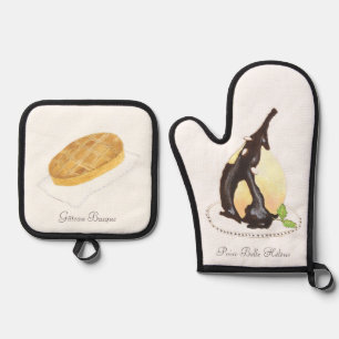 La pâtisserie française oven mitt & pot holder set