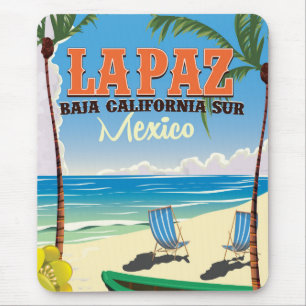 La Paz Baja California Sur Mexico travel poster Mouse Pad
