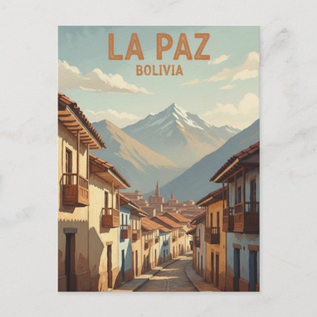 La Paz Bolivia Travel Postcard (Front)