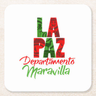 La Paz departamento maravilla Square Paper Coaster