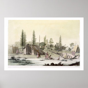 La Perouse at Port Francesci (colour engraving) Poster