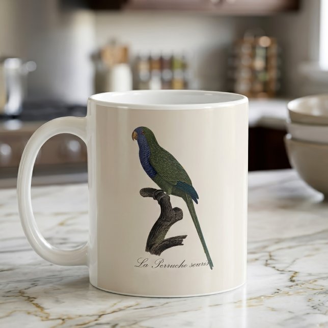 La Perruche souris / Monk Parakeet  Coffee Mug (Monk Parakeet or Monk Parrot, Myiopsitta Monachus. Coffee Mug)