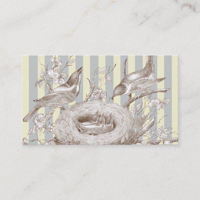 La Petite Famille on blue and cream With thanks Business Card (Front)