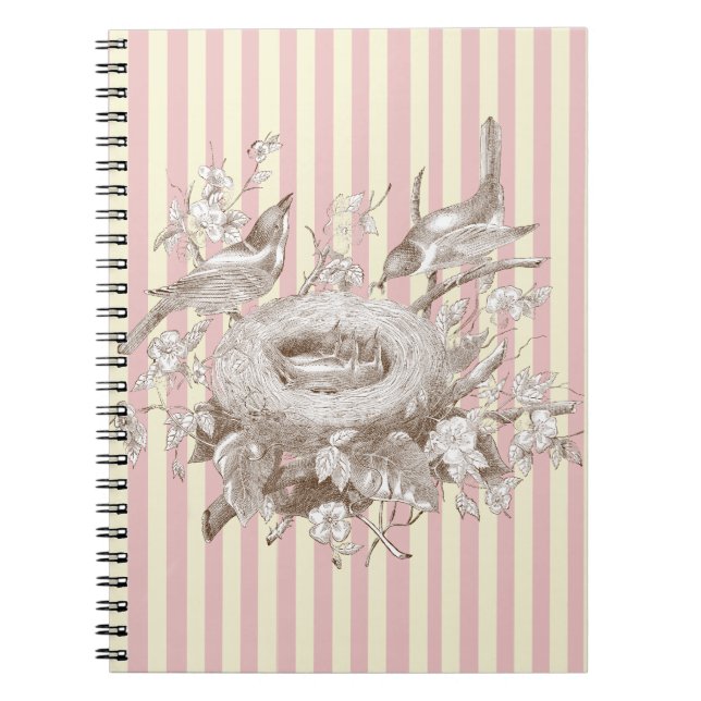 La Petite Famille on pink and cream background Notebook (Front)