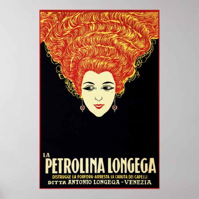 La PETROLINA LONGEGA 1920s Shampoo Advertisement Poster (Front)