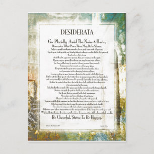 La Piazza DESIDERATA by Max Ehrmann Postcard