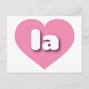 la pink heart - I love la Postcard