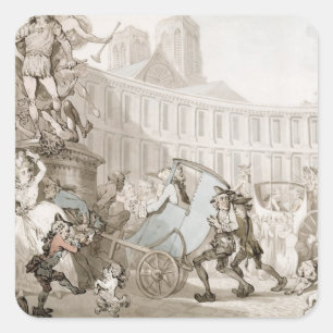 La Place des Victoires, Paris, c.1789 (pen and ink Square Sticker