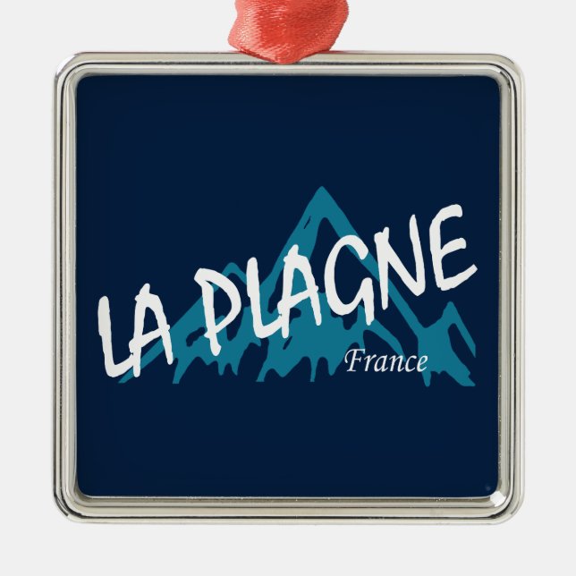 La Plagne France Mountains Metal Ornament (Front)