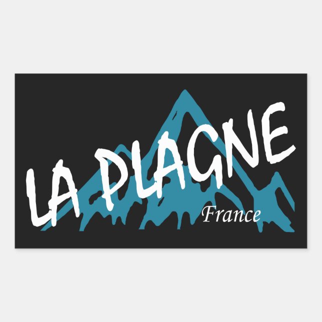 La Plagne France Mountains Rectangular Sticker (Front)