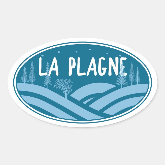 La Plagne France Outdoors Oval Sticker (Front)