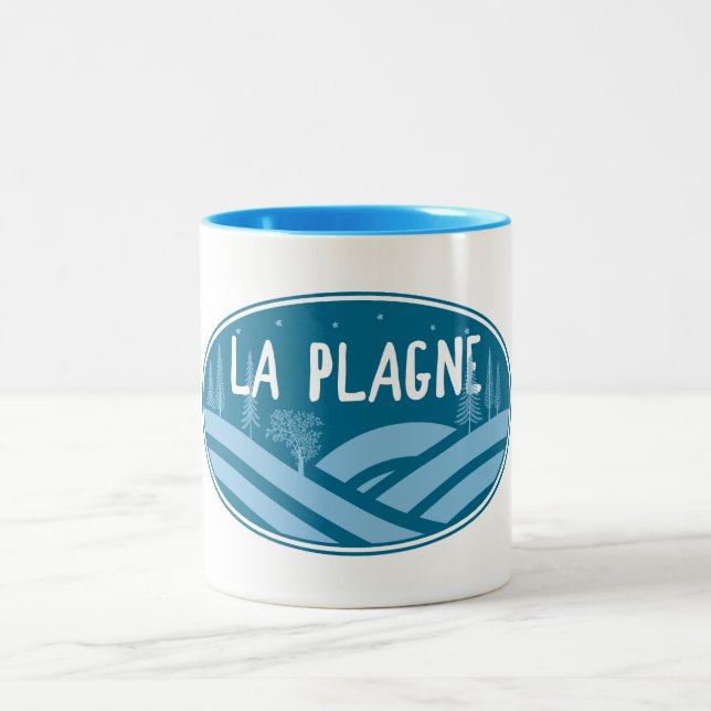 La Plagne France Outdoors Two-Tone Coffee Mug (Center)