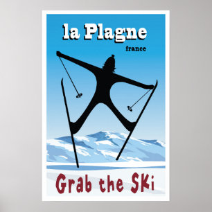La Plagne, France, Ski Poster