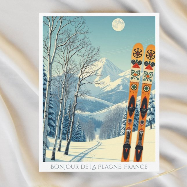 La Plagne France ski resort retro Postcard (Creator Uploaded)