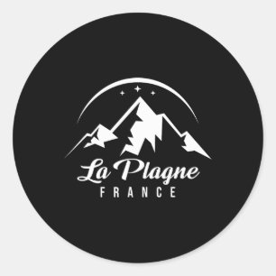 La Plagne France Ski Resort Skiing Snowboarding So Classic Round Sticker