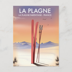 La Plagne ,La Plagne-Tarentaise, France ski poster Postcard