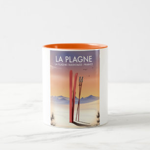 La Plagne ,La Plagne-Tarentaise, France ski poster Two-Tone Coffee Mug