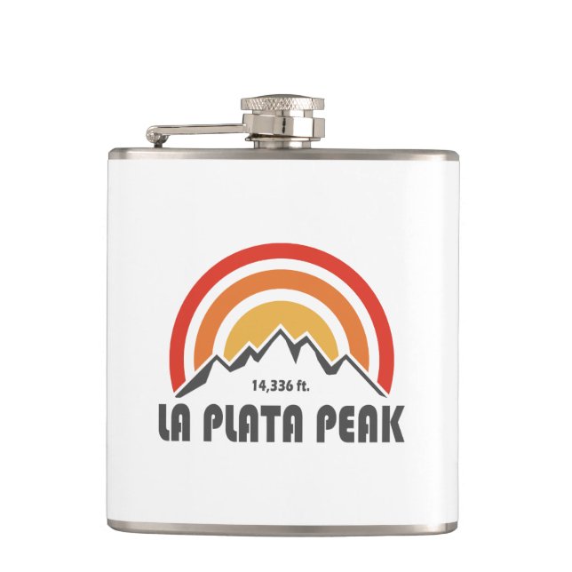 La Plata Peak Hip Flask (Front)