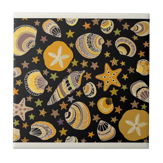 La Playa - Sea Shells Ceramic Tile (Front)