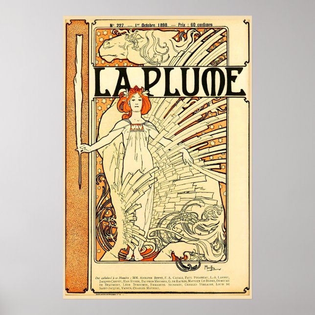 La Plume 1898 POSTER PRINT A5-A1 Alphonse Mucha (Front)