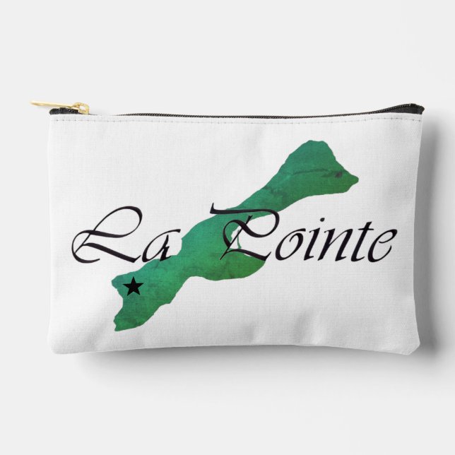La Pointe Star Green Isla Small Zipper Pouch  (Front)