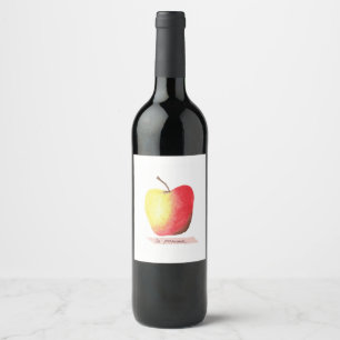 La pomme / The apple French learning Wine Label