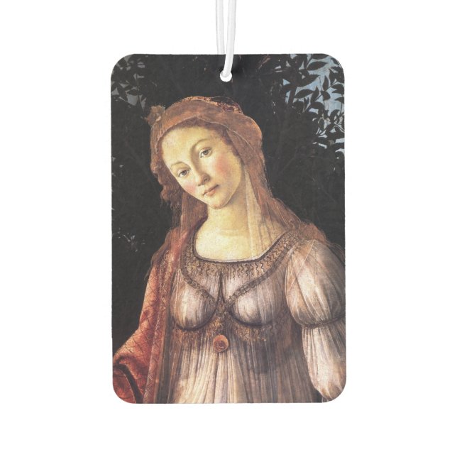 La Primavera in detail by Sandro Botticelli Car Air Freshener (Back)