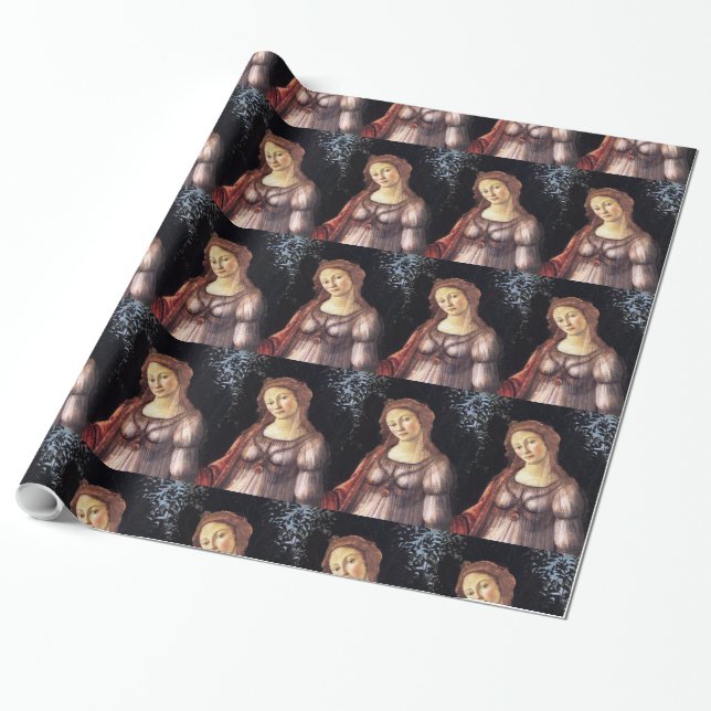 La Primavera in detail by Sandro Botticelli Wrapping Paper (Unrolled)