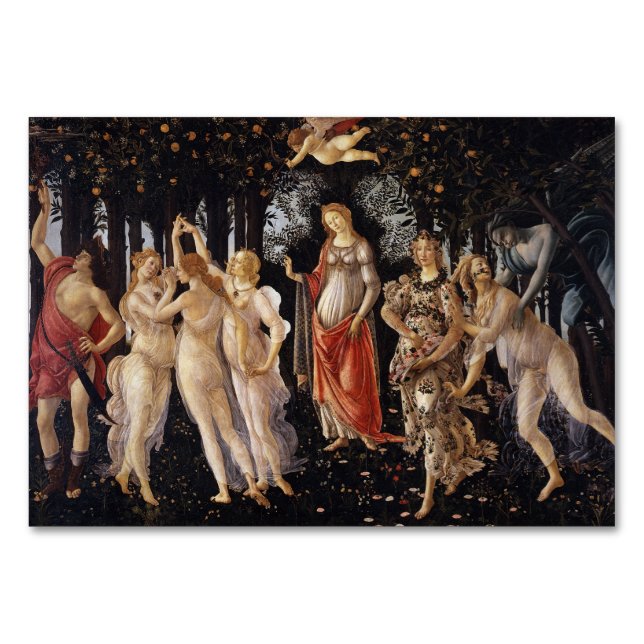 La Primavera (Spring) by Sandro Botticelli Table Number (Front)