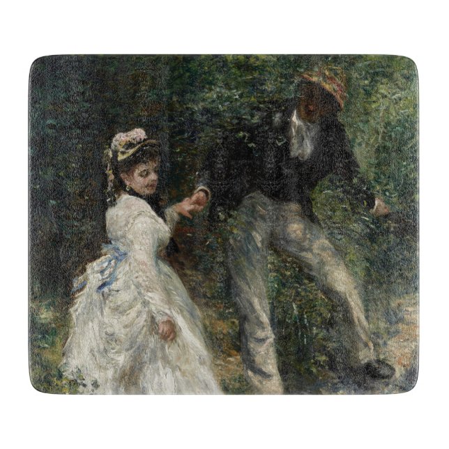 La Promenade Renoir Couple Walking Painting Art Cutting Board (Front)