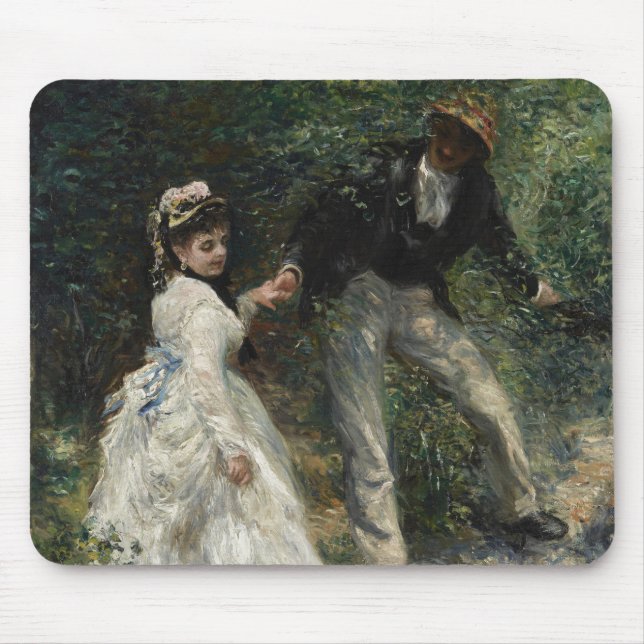 La Promenade Renoir Couple Walking Painting Art Mouse Pad (Front)