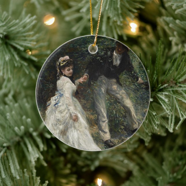 La Promenade Renoir Impressionist Painting Art Ceramic Ornament (Tree)