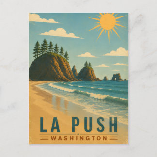 La Push, Baby! Vintage Coastal Travel Poster Art Postcard