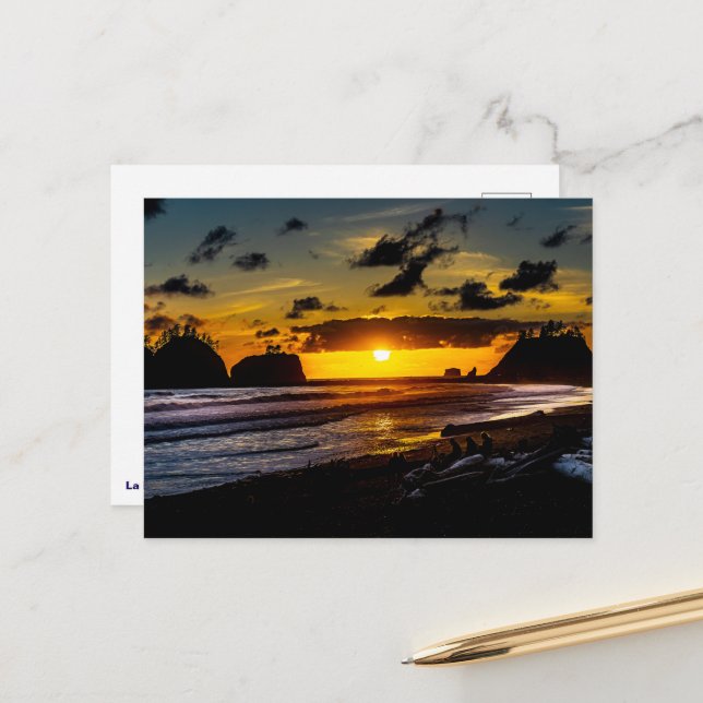 La Push Sunset Postcard (Front/Back In Situ)