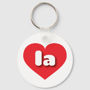 la red heart - I love la Key Ring
