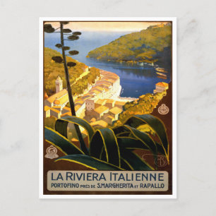 La Riviera Italienne, Italy Vintage Travel Postcard
