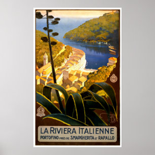La Riviera Italienne, Italy Vintage Travel Poster
