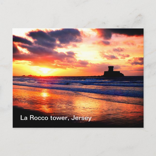 La Rocco tower at sunset, Jersey Postcard (Front)