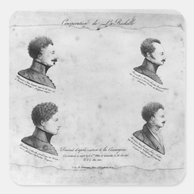La Rochelle plot, portraits of the four Square Sticker (Front)