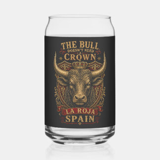 La Roja Spain Bull Football Fan  Can Glass