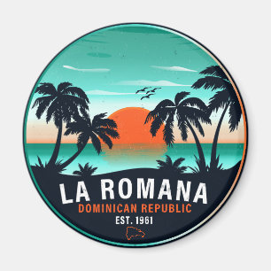 La Romana Dominican Republic Retro Sunset Souvenir Magnet