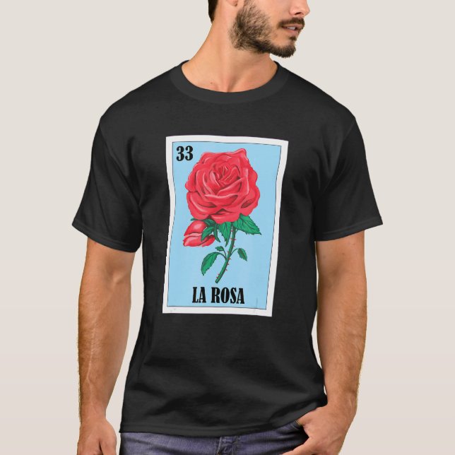 La Rosa Mexican Lottery Bingo Card Game T-Shirt (Front)