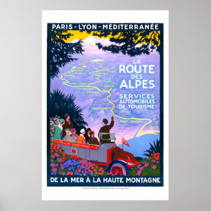 La Route des Alpes Travel Poster (1920s)