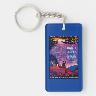 La Route Des Alpes Vintage PosterEurope Key Ring