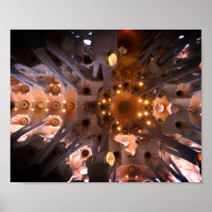 La Sagrada Familia, Barcelona - Internal ceiling Poster