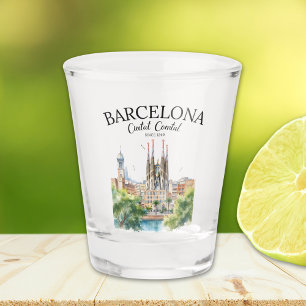 La Sagrada Familia & Skyline – Barcelona Spain Shot Glass