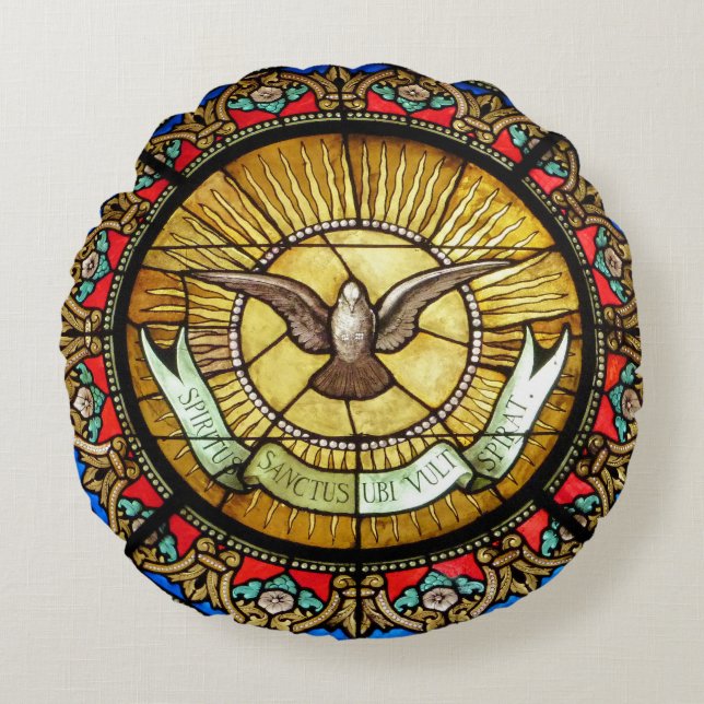 La Sainte-Chapelle  Stained glass window Round Cushion (Front)