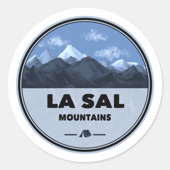 La Sal Mountains Utah Camping Classic Round Sticker (Front)