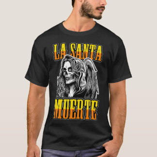 La Santa Muerte Praying Angel Dia De Los Muertos M T-Shirt