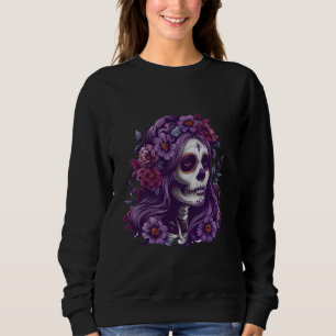 La Santa Muerte Saint Mexican Folklore Dead Skull  Sweatshirt